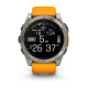 Смарт-годинник Garmin Fenix 8 – 51 мм, AMOLED Sapphire, титан із силіконовим ремінцем кольору Spark Orange/Graphite