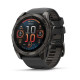 Смарт-годинник Garmin Fenix 8 – 51 мм, AMOLED Sapphire, титан з DLC-покриттям Carbon Gray і силіконовим ремінцем чорного/сірого кольору