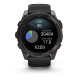 Смарт-годинник Garmin Fenix 8 – 51 мм, AMOLED Sapphire, титан з DLC-покриттям Carbon Gray і силіконовим ремінцем чорного/сірого кольору