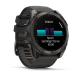 Смарт-годинник Garmin Fenix 8 – 51 мм, AMOLED Sapphire, титан з DLC-покриттям Carbon Gray і силіконовим ремінцем чорного/сірого кольору