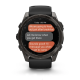 Смарт-годинник Garmin Fenix 8 – 51 мм, AMOLED Sapphire, титан з DLC-покриттям Carbon Gray і силіконовим ремінцем чорного/сірого кольору