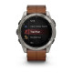 Смарт-годинник Garmin Fenix 8 – 51 мм, AMOLED Sapphire, титан з DLC-покриттям Carbon Gray та каштановим шкіряним ремінцем