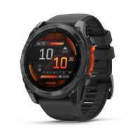 Смарт-годинник Garmin Fenix 8 – 51 мм, AMOLED, сланцево-сірий з чорним силіконовим ремінцем