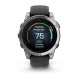 Смарт-годинник Garmin Fenix E – 47 мм, AMOLED, нержавіюча сталь з чорним силіконовим ремінцем