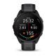 Смарт-годинник Garmin Forerunner 165 Music, чорний/сланцево-сірий силіконовий ремінець