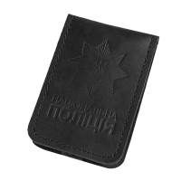 Обкладинка для посвідчення та жетону поліції Чорна (7987)